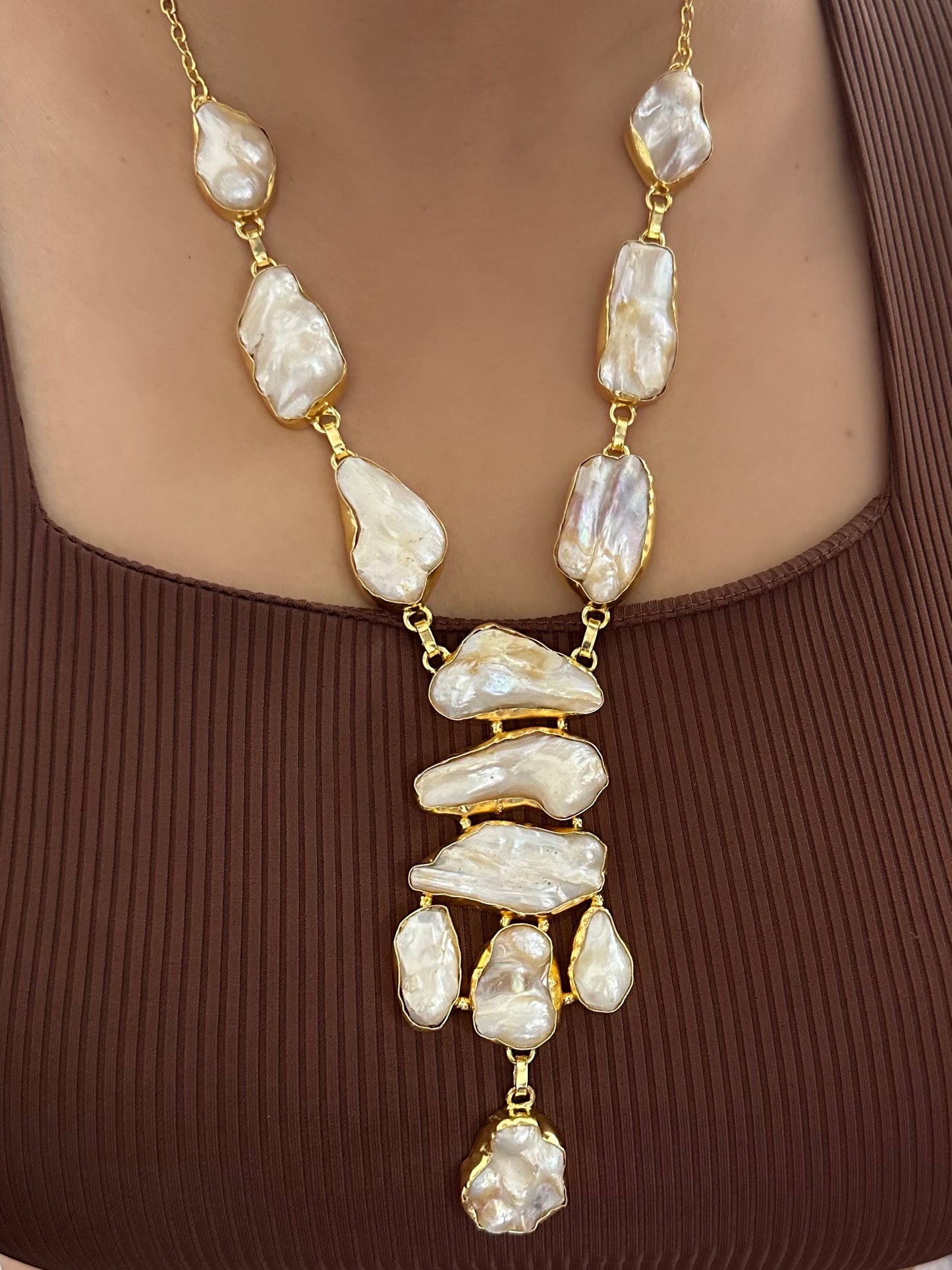 Masha Statement Baroque Pearl Necklace