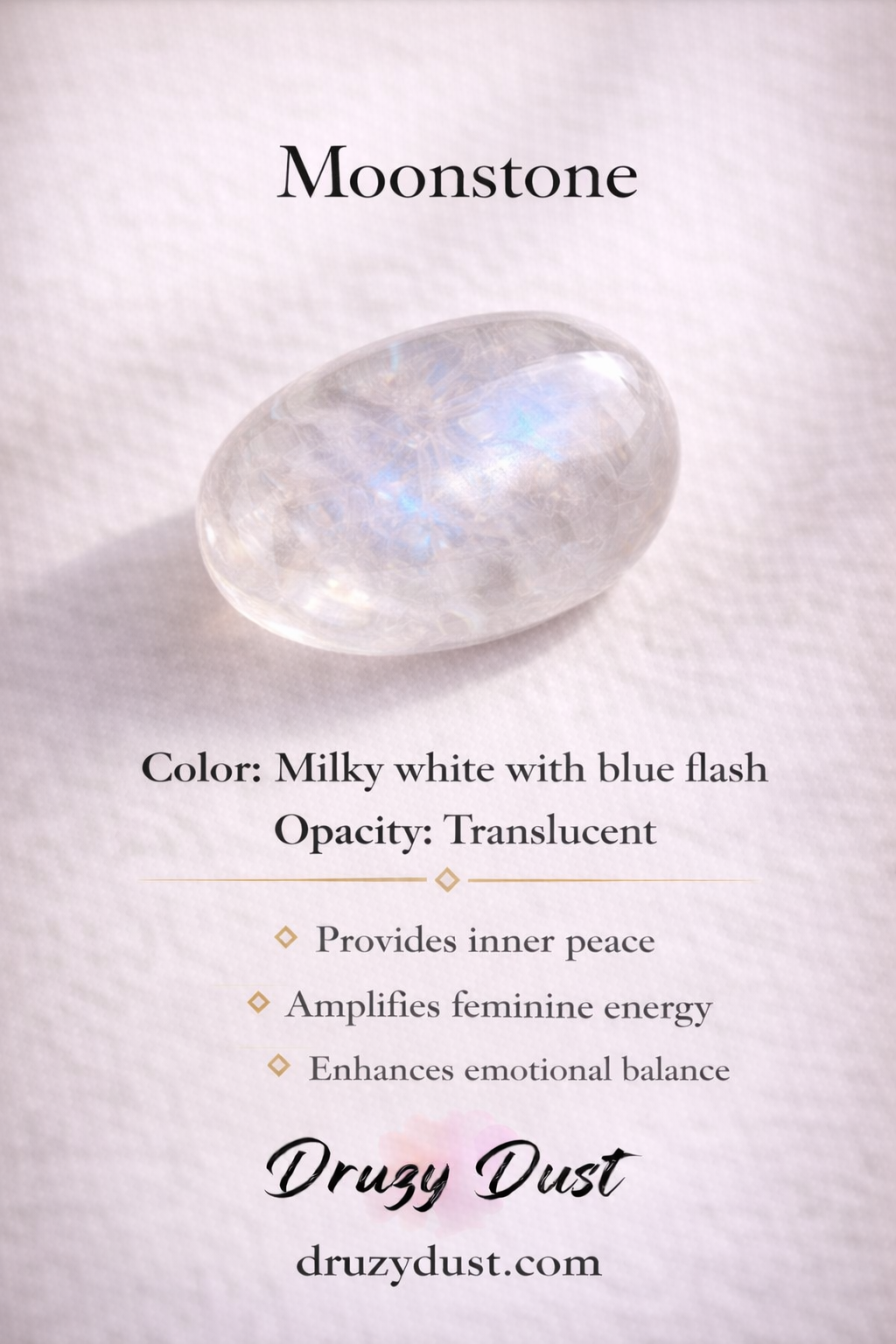 White Moonstone Saisha Stone Drop Studs