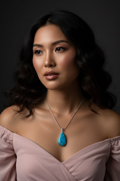 Turquoise Boho Pendant (Without Chain)