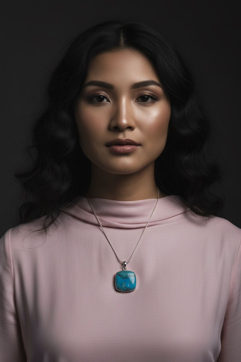 Turquoise Boho Pendant (Without Chain)