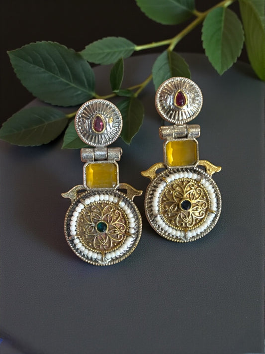 Chakra Dual Tone Pachi Earrings