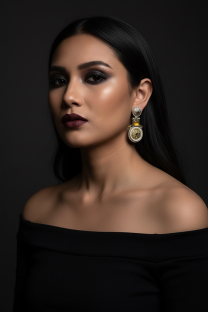 Chakra Dual Tone Pachi Earrings