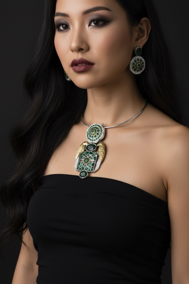 Dual Tone Pakshi Hasli Set