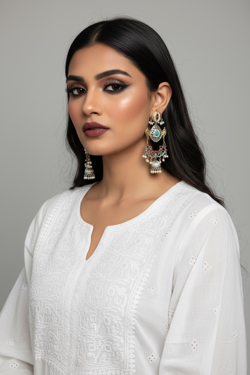 Mayur Dual Tone Pachi Earrings
