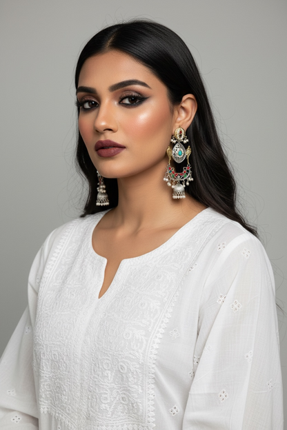 Mayur Dual Tone Pachi Earrings