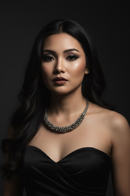 Oxidized Silver Plated Ghunghroo Hasli