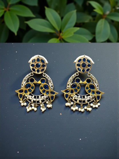 Tota Maina Dual Tone Pachi Earrings