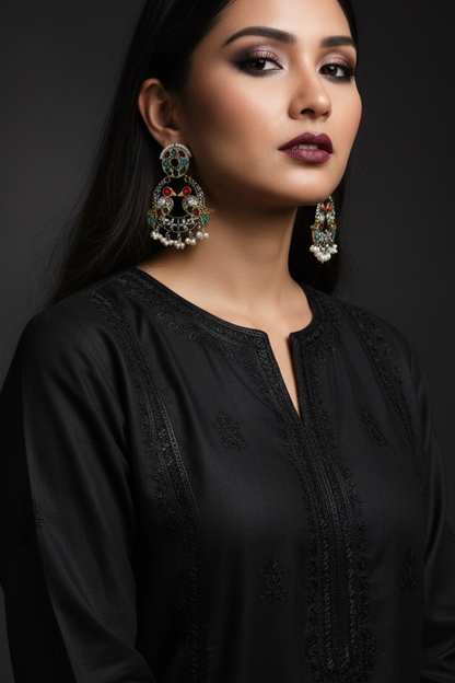 Tota Maina Dual Tone Pachi Earrings