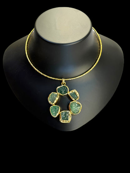 Green Aventurine Statement Floral Hasli