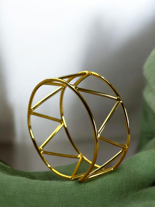 Pure Brass ZigZag Open Cuff