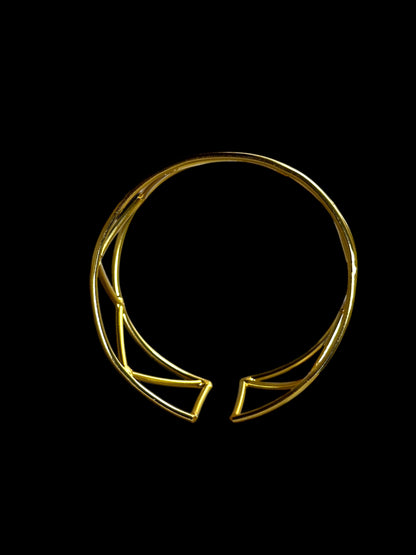 Pure Brass ZigZag Open Cuff