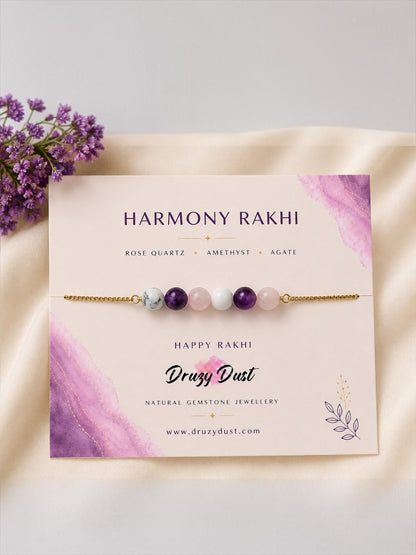 Harmony Gemstone Rakhi Set