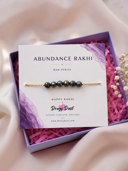 Abundance Pure Pyrite Rakhi Set