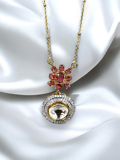 Rani Chaand Polki Pendant Set