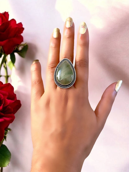 Natural Stone Chunky Adjustable Ring