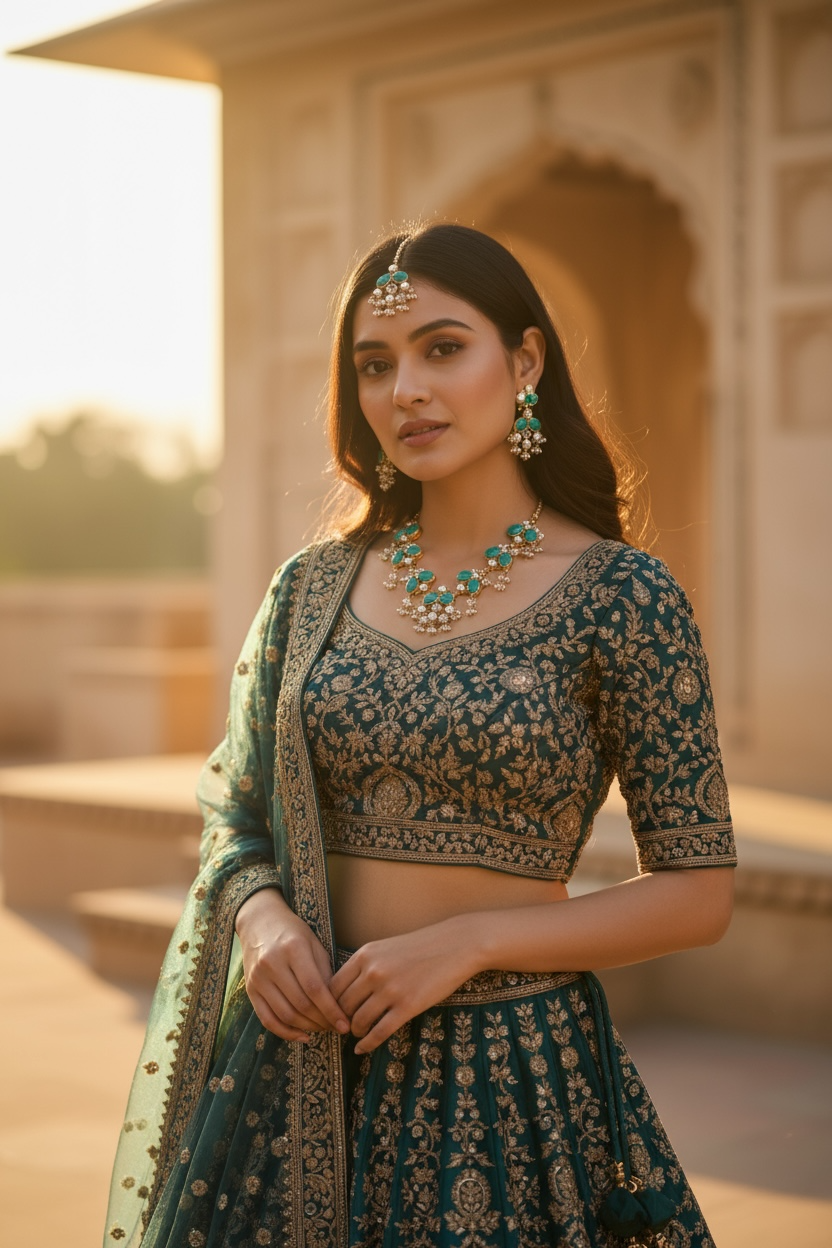 Feroz Statement Necklace Set with Tikka