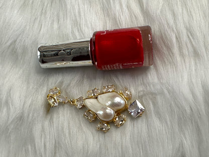 White Baroque Pearl Galaxy Earrings