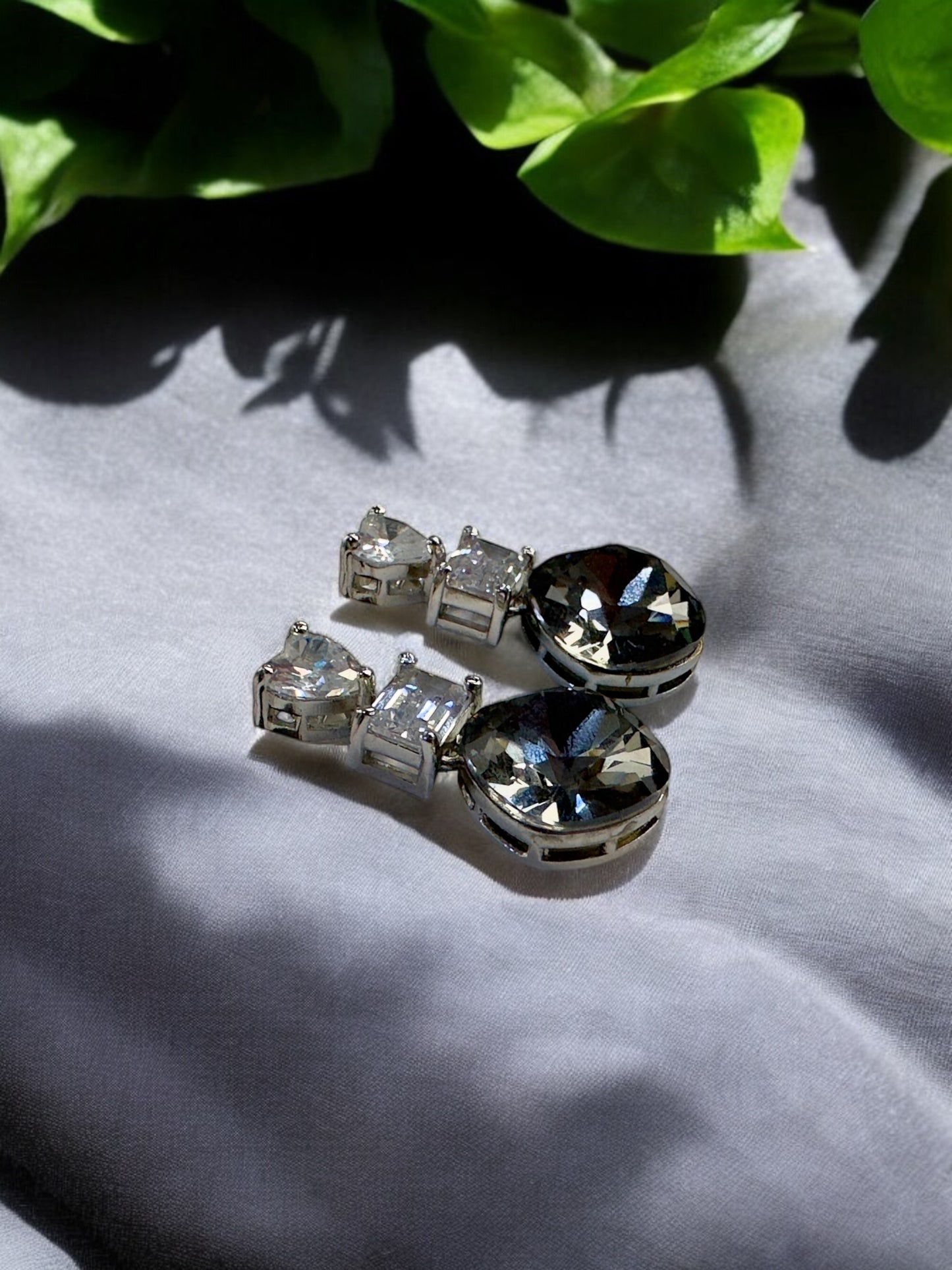 Black Swarovski Drop Studs