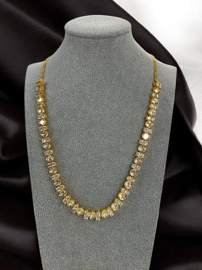 Delicate Mossanite Polki Necklace Set