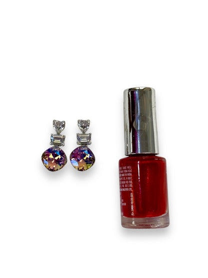 Purple Swarovski Drop Earrings