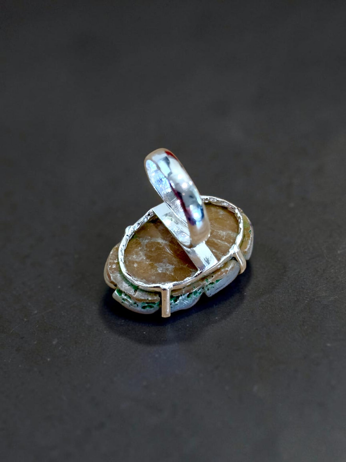 Mother Of Pearl Carved Chandrika Ring