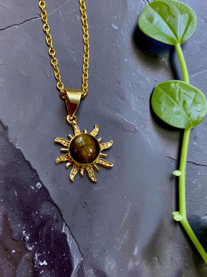 3 PCS Tigers Eye Surya Pendant Set