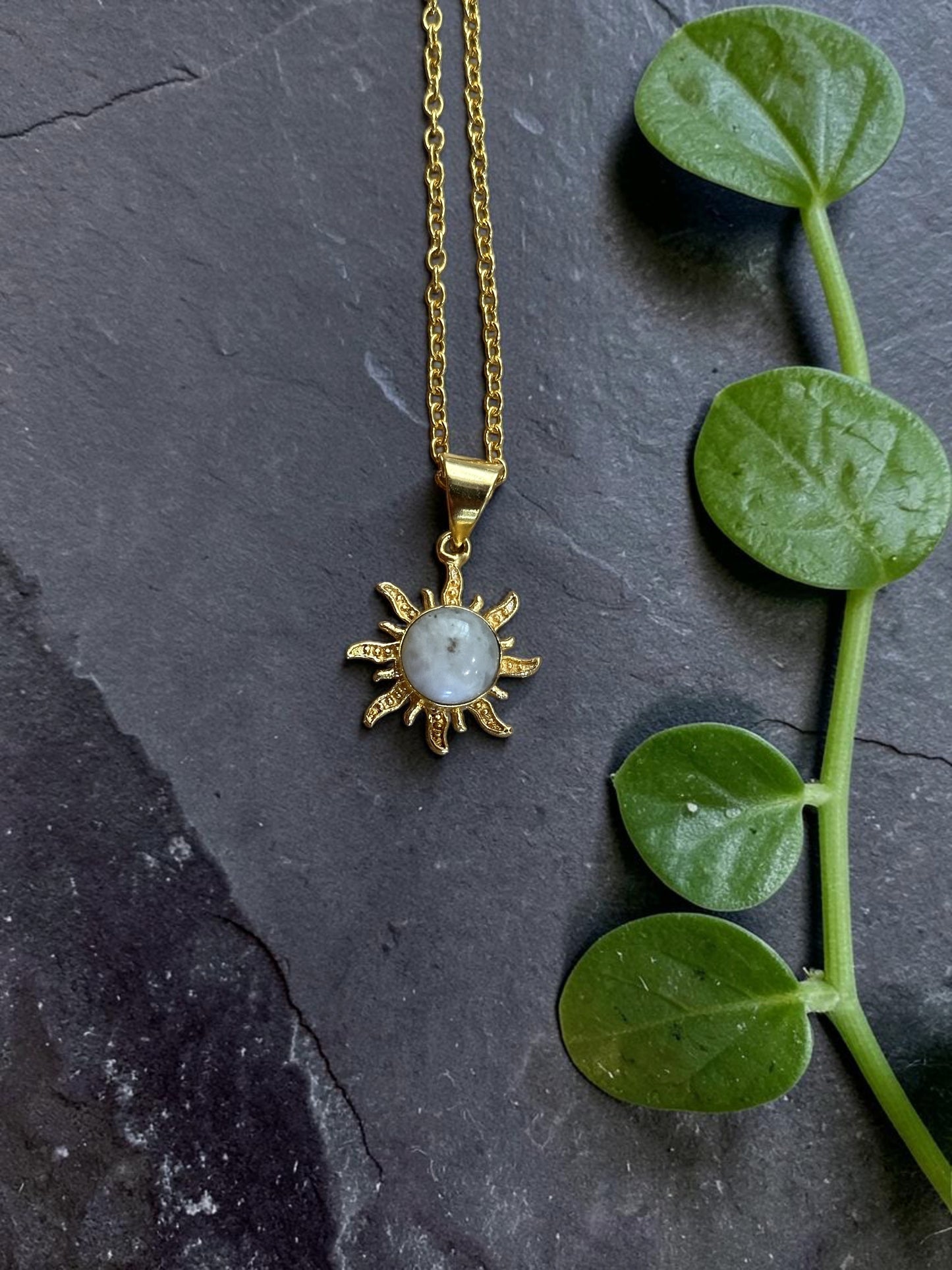 3PCS Moonstone Surya Pendant Set