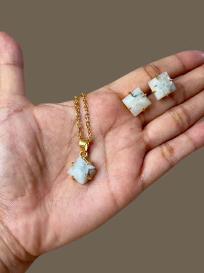 5 PCS Moonstone Pendent Set with Ring and Bracelet