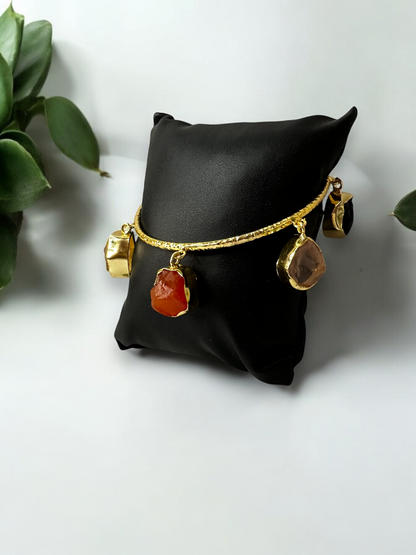 Multicoloured Stones Charm  Bangle