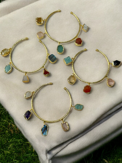 Multicoloured Stones Charm  Bangle