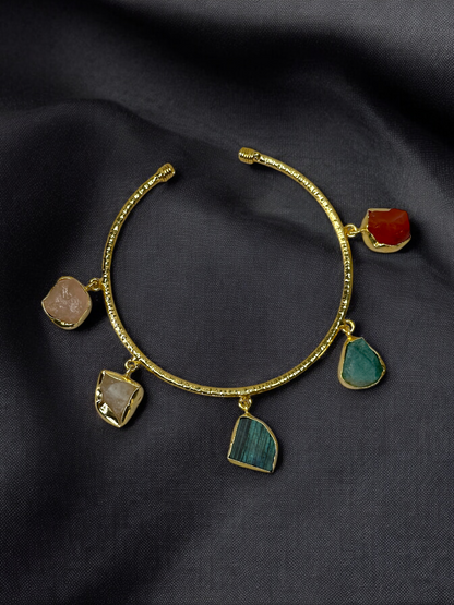 Multicoloured Stones Charm  Bangle