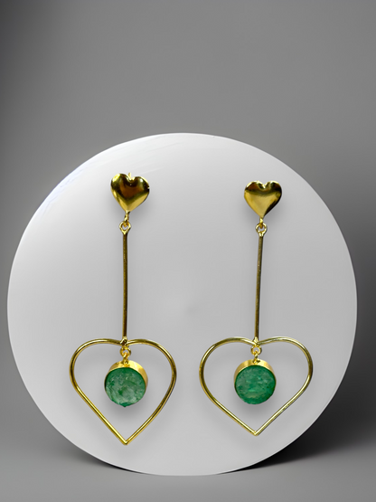 Natural Stone Heart Danglers