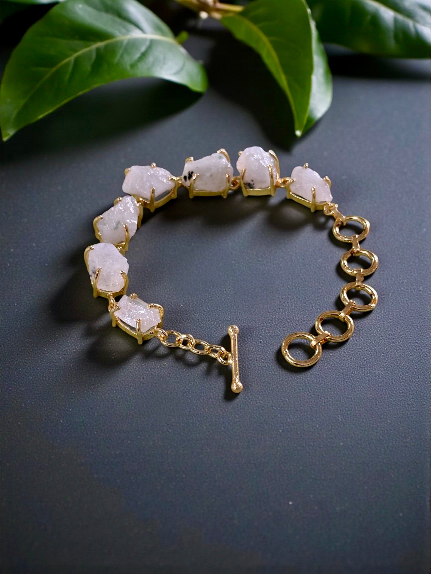 Moonstone Saisha Combo Set - Bracelet And Drops