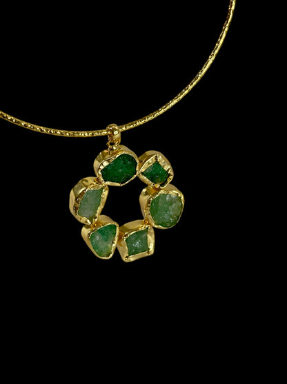 Green Aventurine Statement Floral Hasli