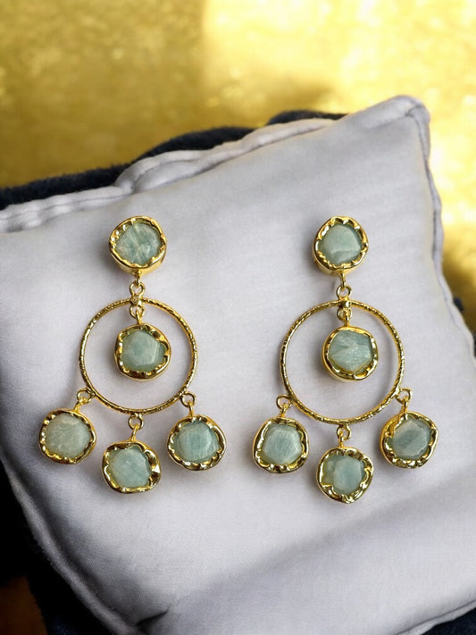 Modern Stone Chandbali Earrings