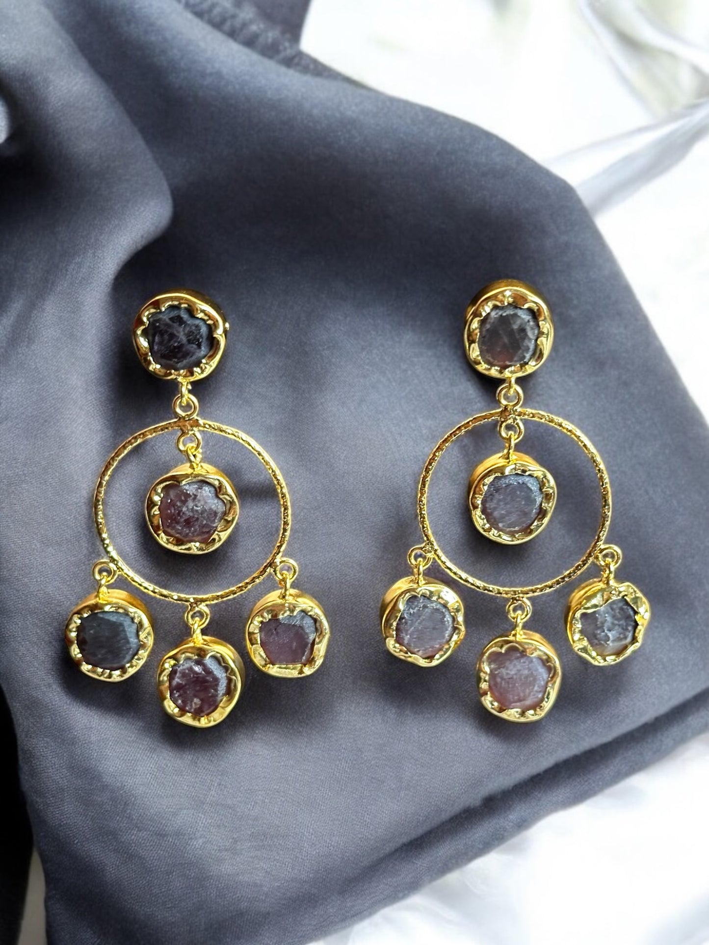Modern Stone Chandbali Earrings