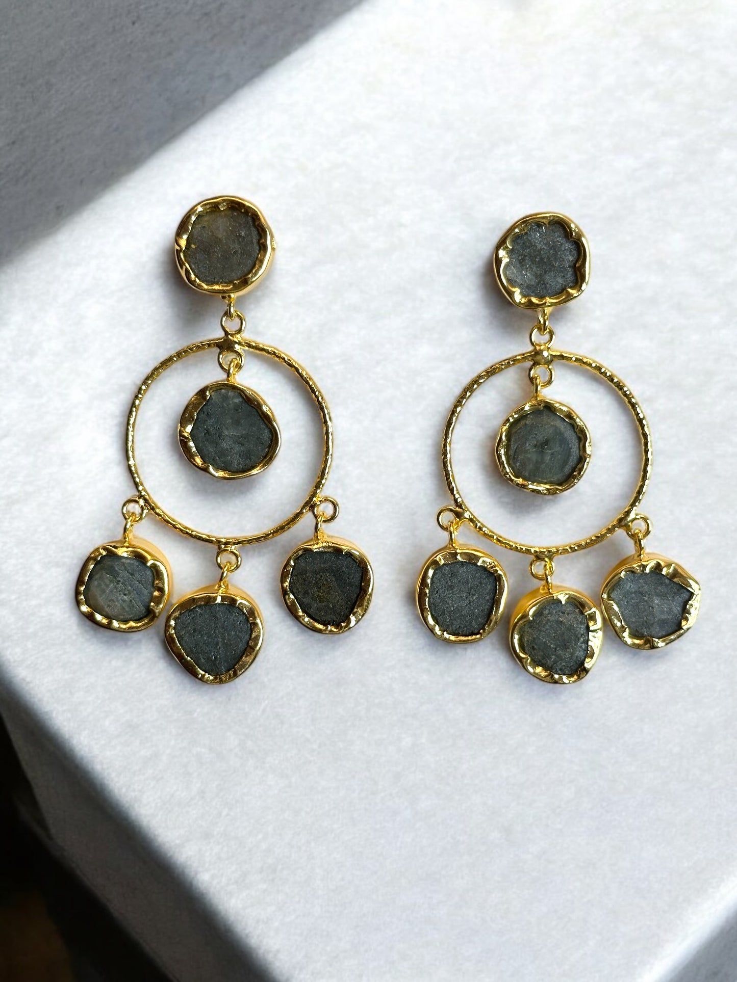 Modern Stone Chandbali Earrings