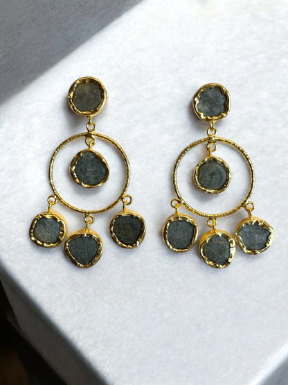 Modern Stone Chandbali Earrings