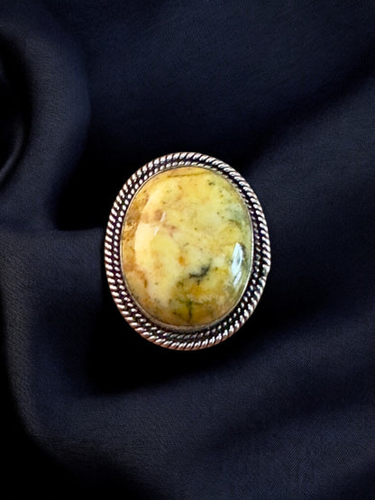 Natural Stone Chunky Adjustable Ring