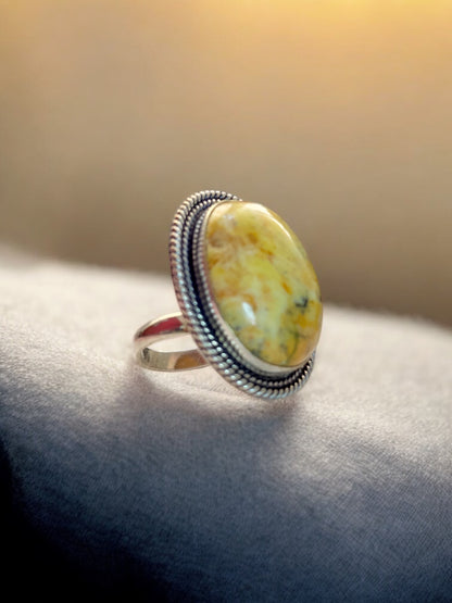 Natural Stone Chunky Adjustable Ring