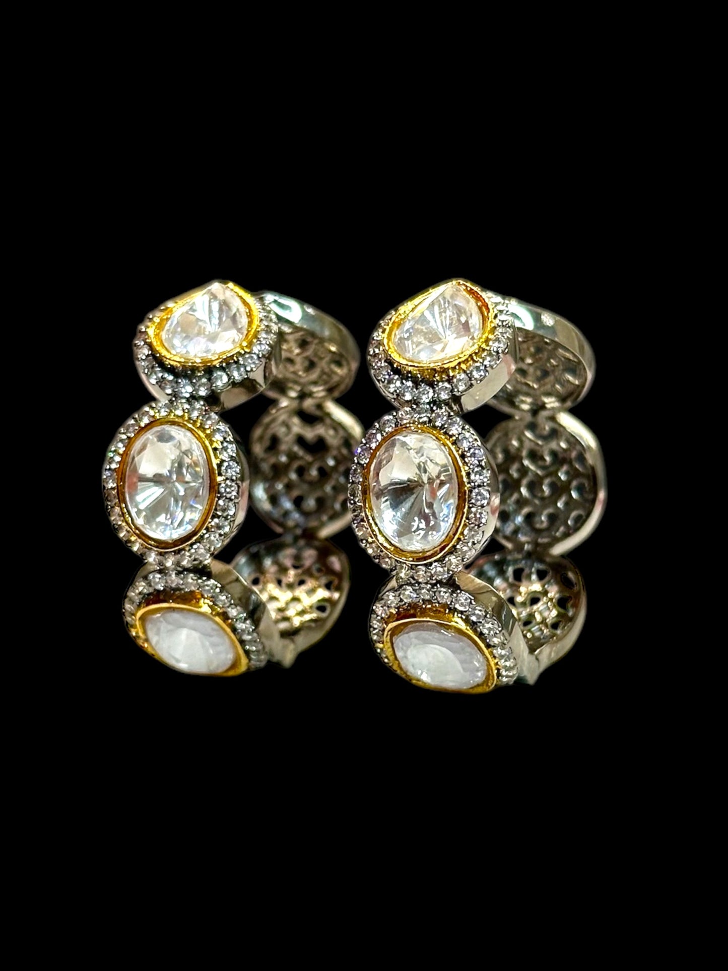 Anjana Moissanite Brass Hoops