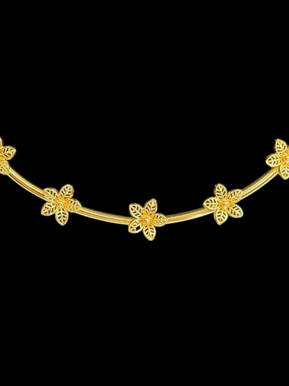 7 Flowers European Torque Necklace Hasli With Earrings