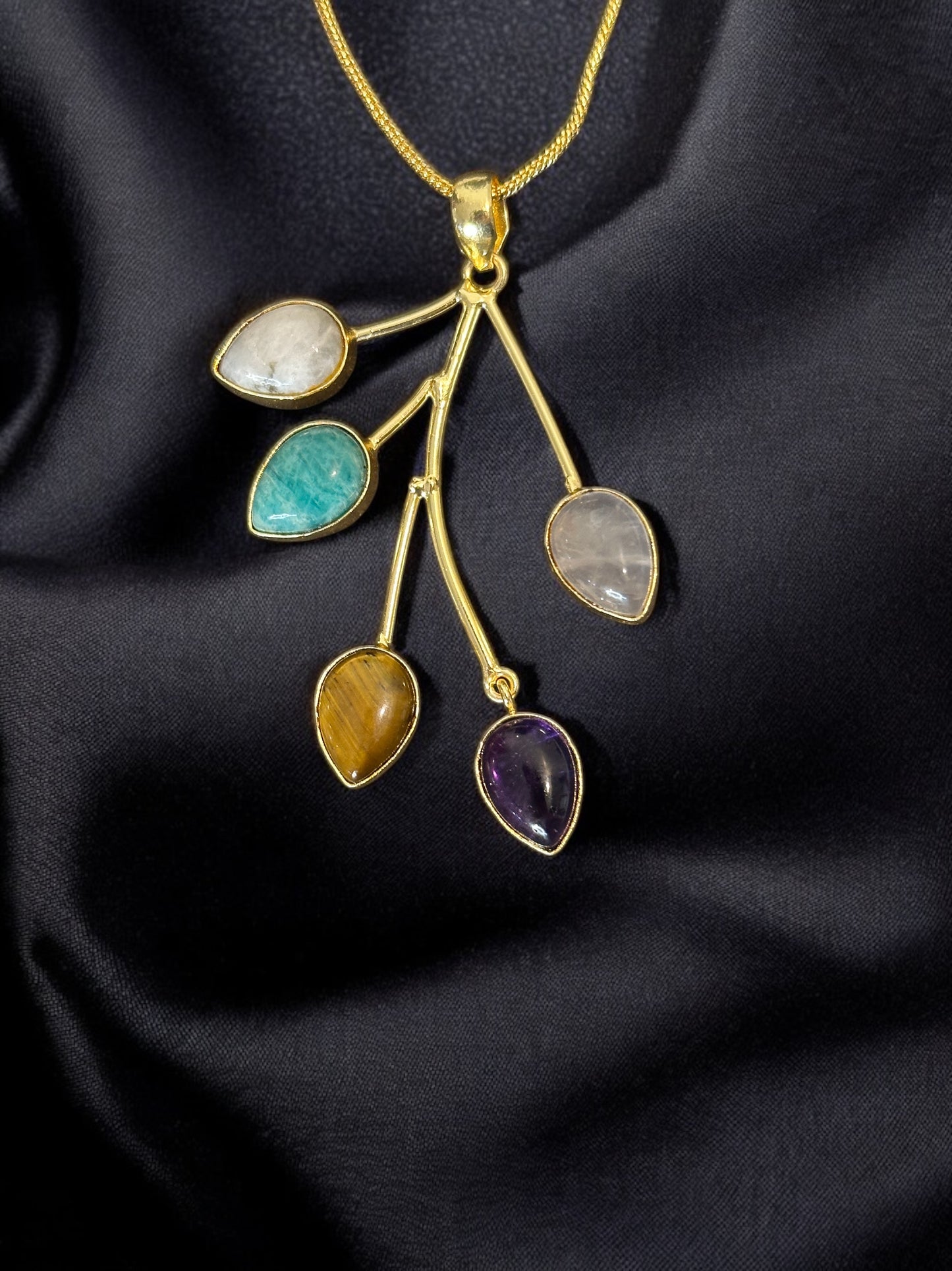 PanchPatra Five Stones Pendant Chain