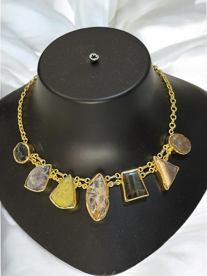 Sapta Ratan Seven Stones Chain Necklace