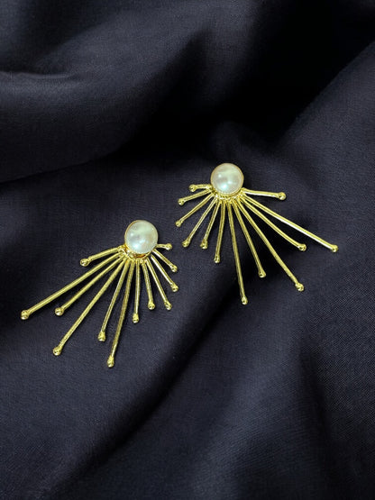 Sunrise Pearl Brass Studs