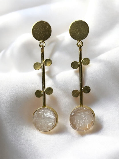Stickdrop Stone Earrings
