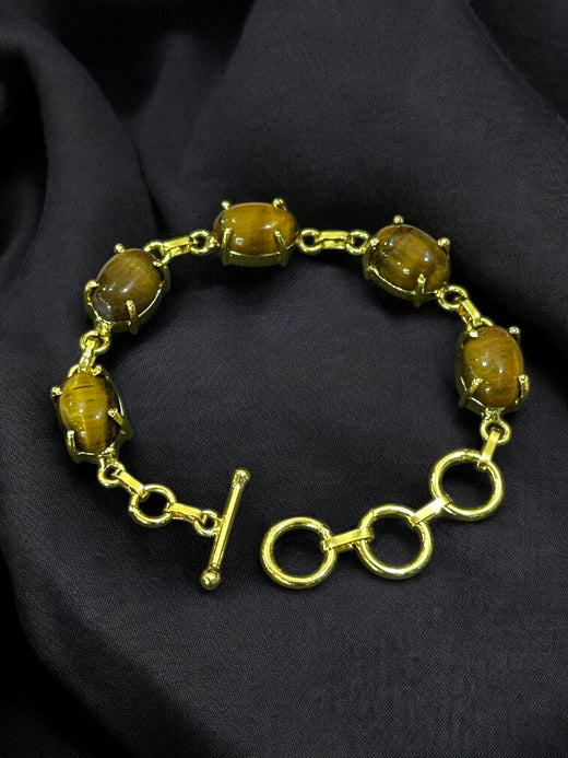 Five Stones Polished Bracelet Tiger's Eye
