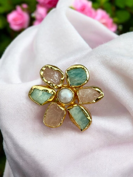 Phool Stone Pearl Ring