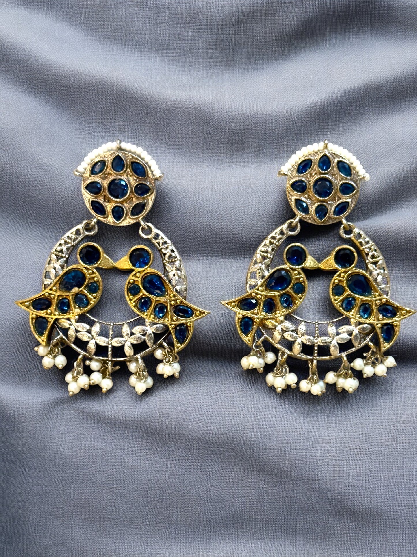 Tota Maina Dual Tone Pachi Earrings