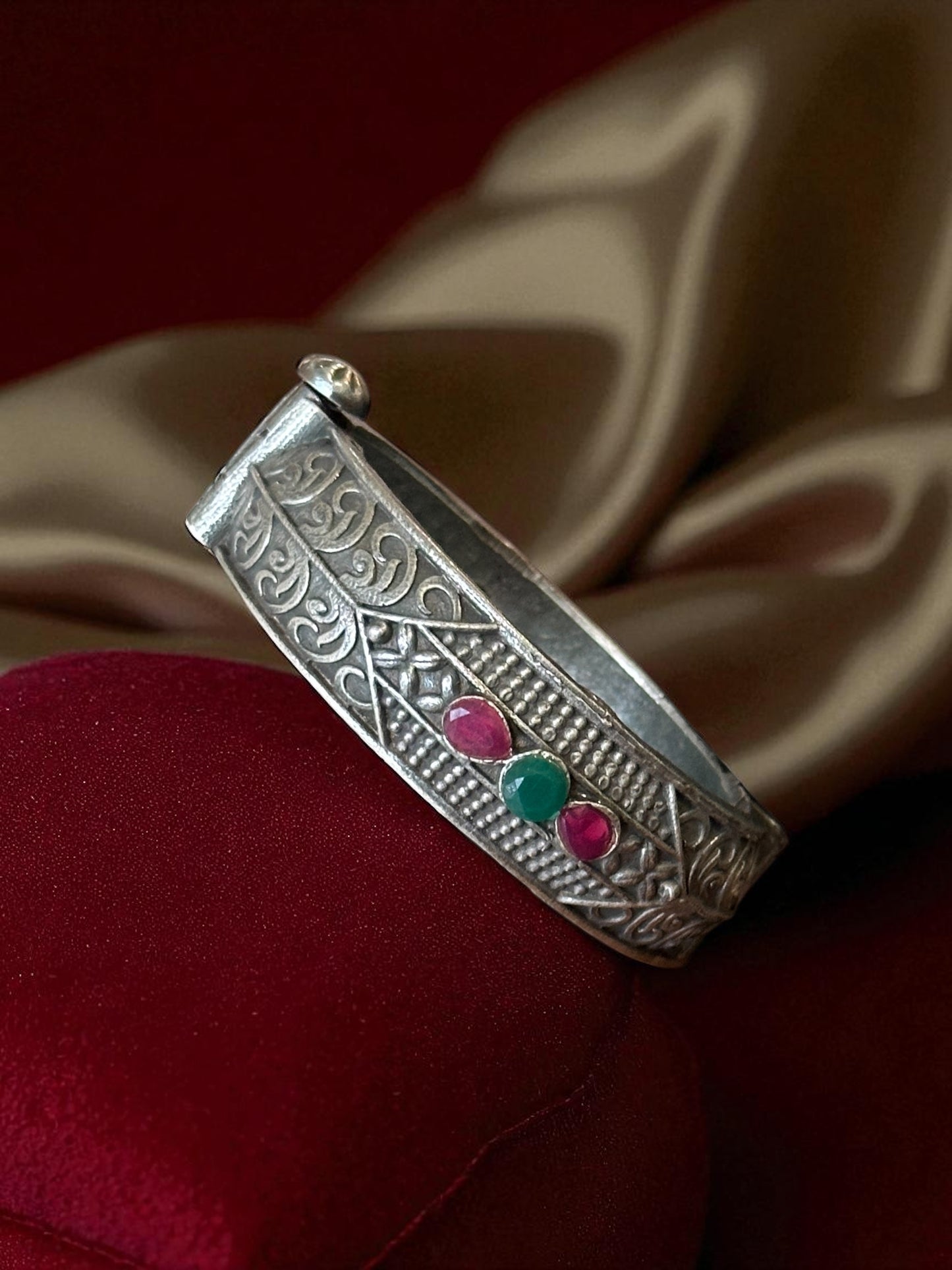 Oxidised Silver Plated Brass Aditi Kada
